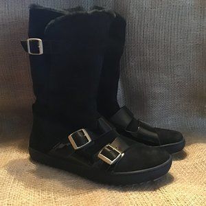 Women's Danbury Birkenstock Black Suede Boots Size 9 - 9 1/2